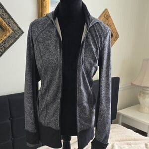 Lululemon Gray and Black Zip-Up Hoodie Jacket